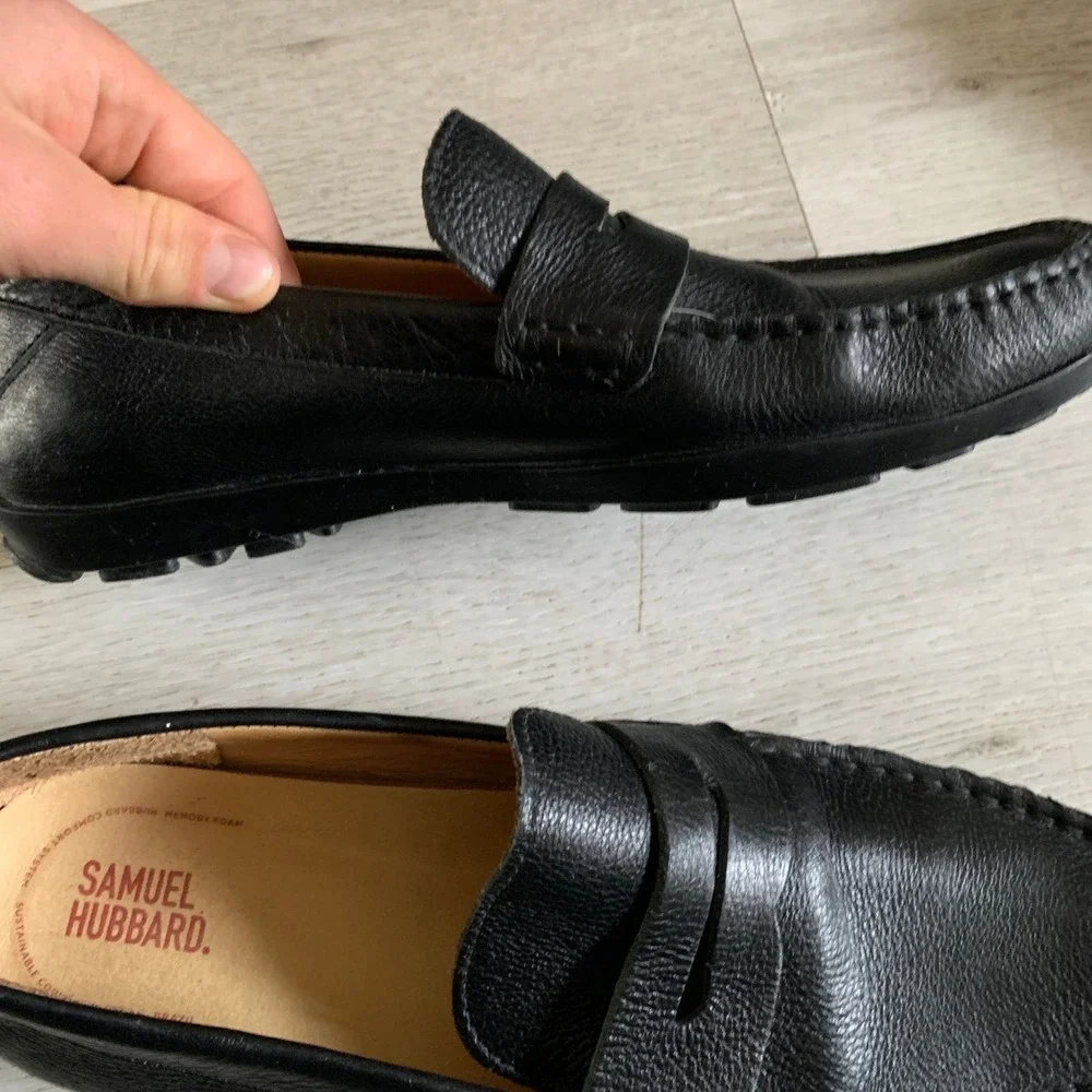 Samuel Hubbard Mens Black Free Spirit‎ Leather Loafers